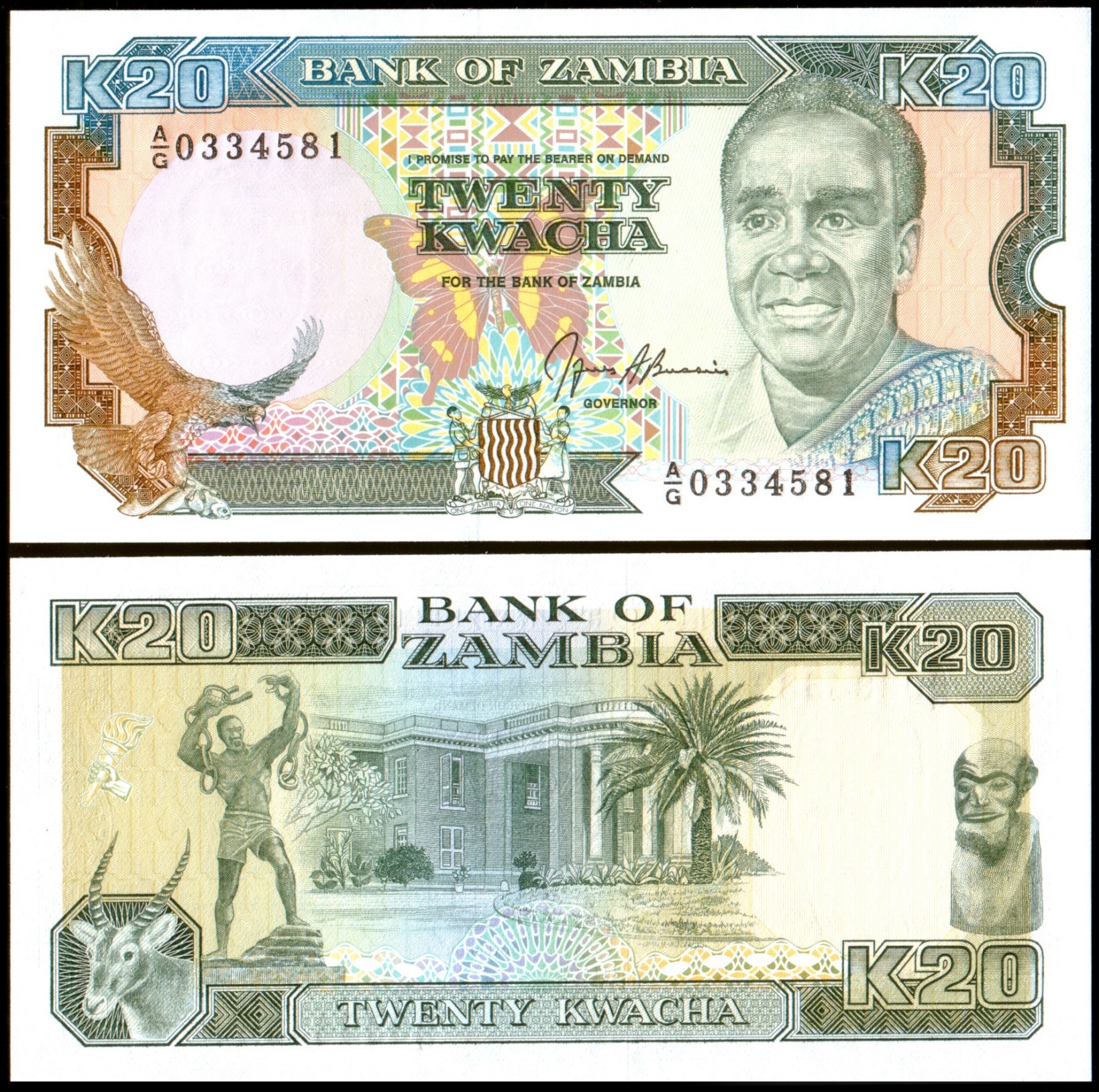 Zambia 1989 - 20 kwacha UNC